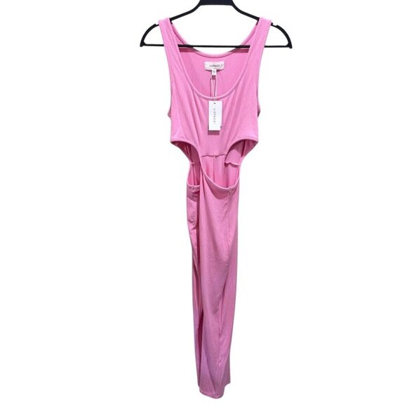 L*Space Skyler Cover Up Dress Size XL Pink Stretch Cut Out Pullover Midi NWT - Picture 5 of 12